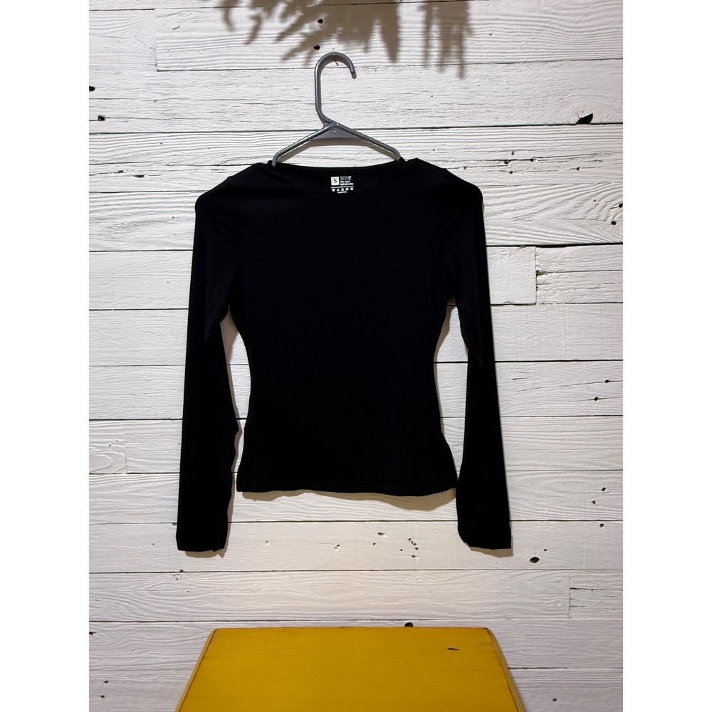 HYZ Womens Black Long Sleeve Compression Athletic Top Gym Shirt Size Small